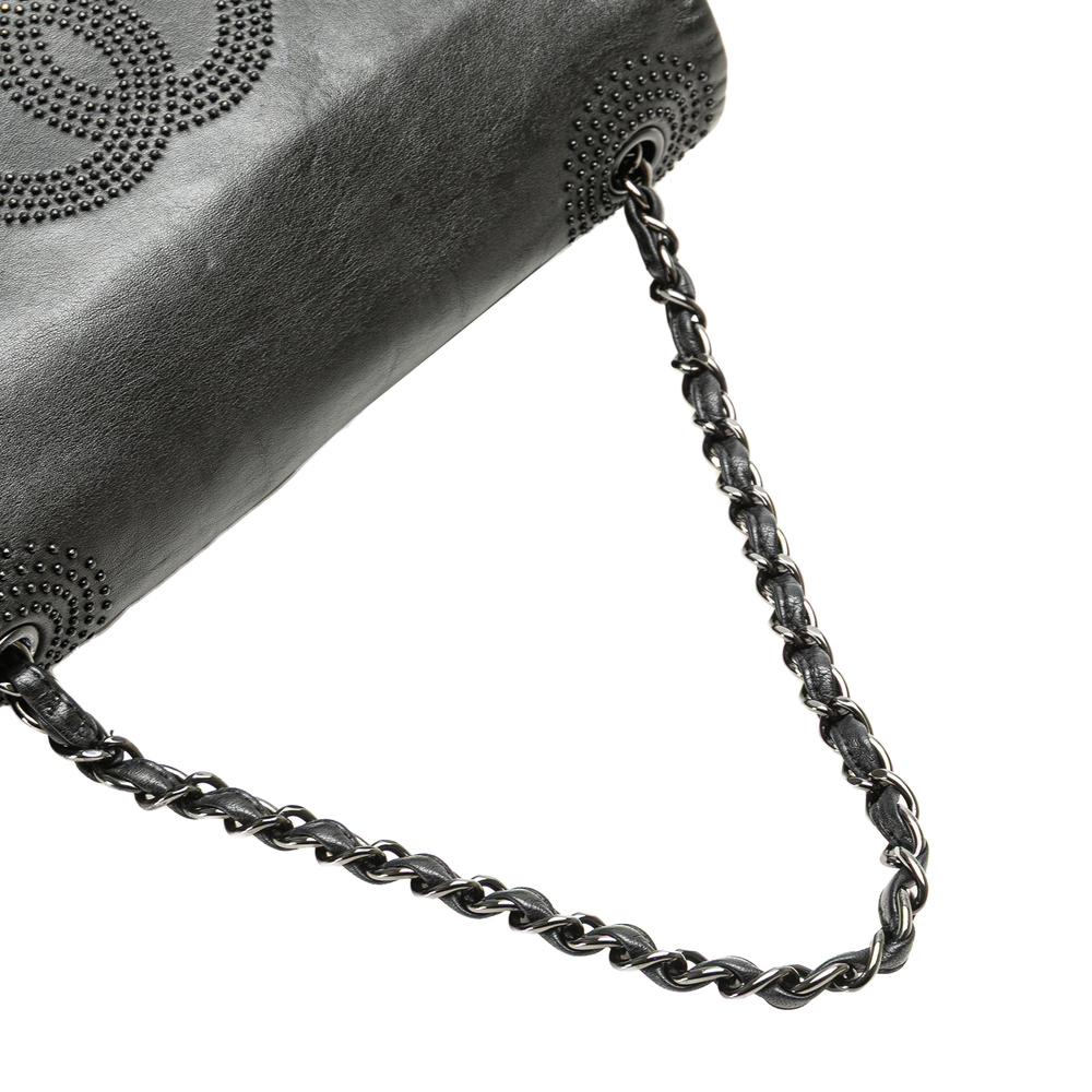 Pre-Loved Chanel CC Studded Lambskin East West Flap - Picture 12 of 12